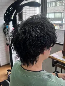 メンズカット+スパイラルパーマ+前処理剤
