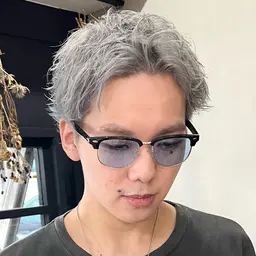 🫐メンズカット+ダブルブリーチ(ブリーチ2回)+カラー🫐#ブリーチカラー#メンズカラー