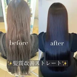 💎乾かすだけでサラ艶髪に💎縮毛矯正✖️✨髪質改善トリートメント✨