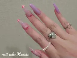 【ハンドネイル💅】チップ長さ出し➕4本持ち込みコース🙆‍♀  ️店内シンプルデザインも可能🎶⭕️