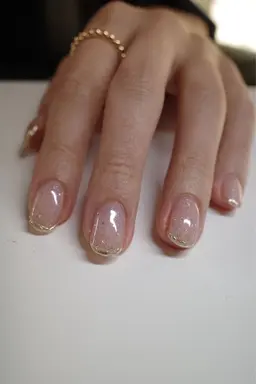 【オフ込み】ミラーフレンチミラーネイル、オーロラパウダーを使用したフレンチアートのコースになります¥カード等の各種決済可