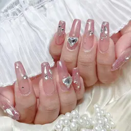 ✨💓【チップ長さだし】韓国ネイル2本+20個ライスートン