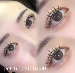 【写真激盛れ‎🤍】パリエク80本/まつげパーマ×フラットラッシュ/目に影が出来てマツエクが映えないそんなお悩みを解消