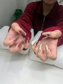 持ち込みデザイン＆チップorジェル長さだし10本(オフ込み)♡