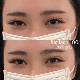 【初回オフ無料 】60分☆フラットラッシュ100本☆コーティング付☆￥6000