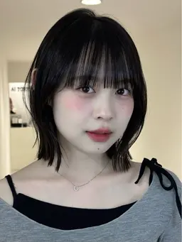 【成人式後の方オススメ✨】バッサリボブカット✂️＋超音波クイックTr🪞【パツっとボブ/レイヤーボブ/ミニモ学割/韓国】