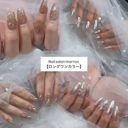 ロングネイル◆10本チップ長さ出しワンカラー※オフ代別途¥1,000(マグネットorフラッシュ＋¥1,000)