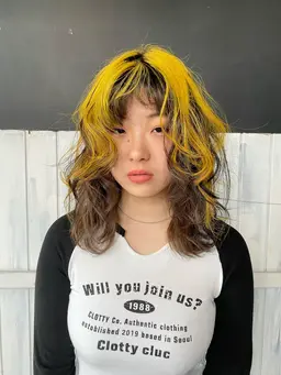 カット＋ポイントデザインカラー＋下地トリートメント