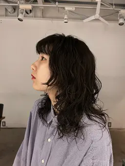 小顔カット+パーマ