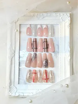 【チェック・ツイード・フレンチ】トレンドネイル🐈‍⬛🎀