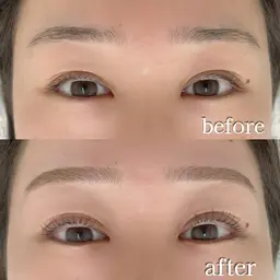 [再来]まつ毛パーマ＋眉毛ワックス(間引き、メイク込)¥11800