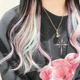 🩵カラー+エクステ40本🩵地毛を傷ませたくないけどデザインカラーしたい方是非😍🌈🌈