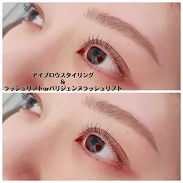 アイブロウWAX+ラッシュリフト(パリジェンヌ+500円）再来+1000円
