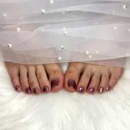 【フット】ワンカラー・ラメグラデーション♢﻿フットバス付き