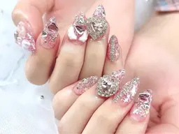 【オフあり・なし共通】ラメグラスカルプ🦋ストーン・パーツつけ放題120分