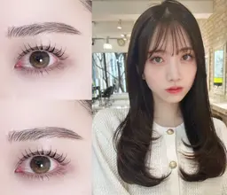 【まつ毛パーマ✖️カラー⁉️】お目目ぱっちり束感まつ毛（アイシャンプー付）×顔まわりカット＋プル艶カラー🌟🤎