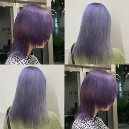 💟パープル ラベンダー💟【ケアブリーチカラー+トリートメント】ハイトーン/ブルーラベンダー/ダブルカラー/紫/