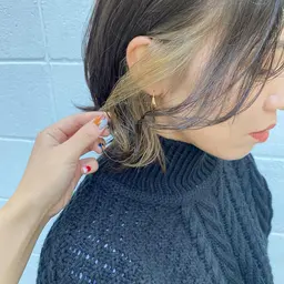 〖 ♡平日限定 ご新規様♡ 〗全体カラー/イヤリングカラー💗(耳上のみのインナーブリーチ)