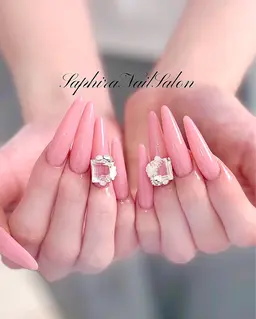 【チップ長さ出し】ワンカラー(2個パーツ付き)