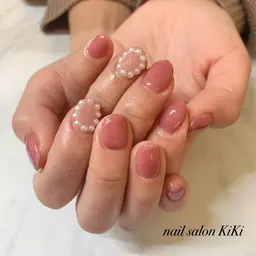 シンプルネイル（他店オフ）ワンカラーに1本アート！当店サンプルよりお選び頂きます♪