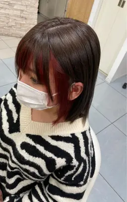 【ダメージレス&暖色特化🫣】ライトナー1回×赤み系カラー×💐Aujuaトリートメント💐