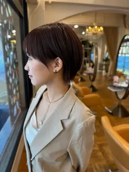 撮影OKの方でショートヘアの方限定!ナチュラルストレート×ショートヘアカットでドライヤーだけで可愛い楽ちんヘアに!