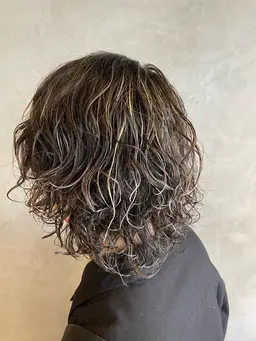 メンズホワイトハイライト