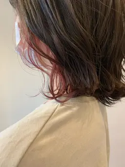 『似合わせカット+インナーカラー(部分ブリーチ込み)+トリートメント』¥14000