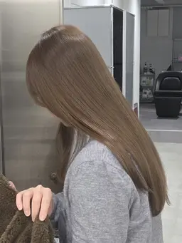 ​【赤み抹消/透明感】ブリーチなしで作る大人透明感カラー＋似合わせカット