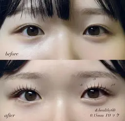 2/6​限定☆アンドヘルシー(マツエクとマツパのセットメニュー)LEDフラットラッシュ60本前後オフ込み