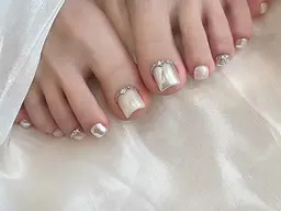 ゴージャス👣フット・90分つけ放題持ち込みデザイン6980円(アート2本まで)【初回ジェルオフ無料ケア込み】