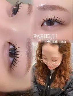 【成人式に大人気のパリエク✨お顔の魅力を120%引き出すデザイン🤍】フラットラッシュ100本✖️まつ毛パーマ