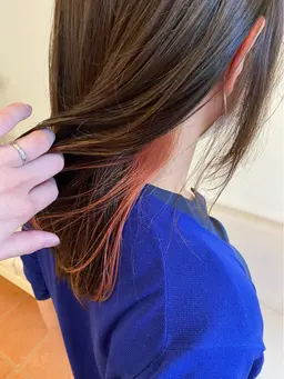 【アクセント】インナーアクセサリーカラー×ミルボントリートメント(前処理TR ナノバブル ケアブリーチ込み)