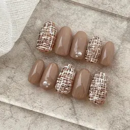 パーツ2つ無料✨ 【自他店オフ無料】ツイード4本ネイル(6本ワンカラー)