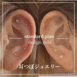 耳ツボジュエリー💎両耳10粒まで（内4粒は指定箇所）パーツ選び放題🖤45分¥2,200.-