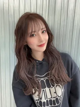 バングカット+コテ巻き