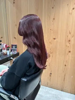 🍷ブリーチ無しボルドーカラー🍷➕髪質改善カット➕栄養たっぷりトリートメント➕クイックヘッドスパ🍯