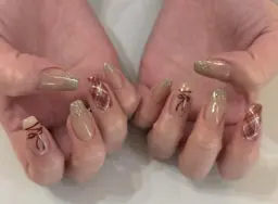 🎀HAND🎀 オフなし【チェック＆リボンガーリーデザイン】カラーチェンジOK