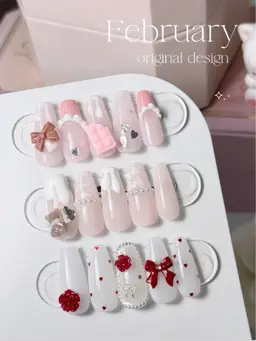 大人気‪‪❤︎‬バレンタインネイル+長さ出し10本(オフなし)