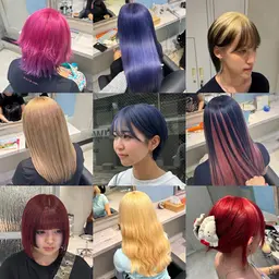 🐈⬛顔周りカット+🩷ブリーチカラー+🐈⬛ダメージ補修トリートメント#髪質改善#韓国#暖色#ロング#レイヤー