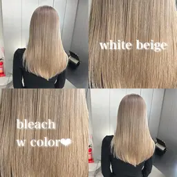 【🥨🤍ミルクティーカラー🤍🥨】ケアブリーチ➕オンカラー➕プレミアム髪質改善➕炭酸泉🧸🤎