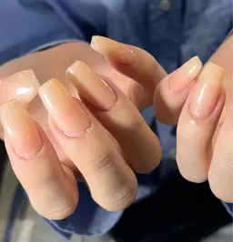 オフ無し10本長さだし込み！爪へのダメージが最小限✨シンプルジェルネイル