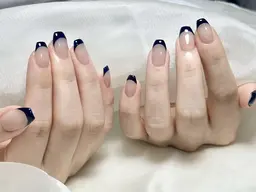 🌙カラーフレンチ【ベースクリア】❤︎ソフトジェルオフ無料❤︎6500