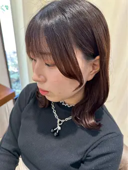 前髪カット✂️+コテ巻き仕上げ🌀