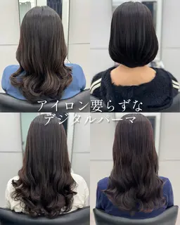韓国風/コテ巻き風/ワンカール/デジタルパーマ+カット+内部補修ケラチントリートメント✨