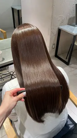 毛先までの地毛風ストレートパーマ✨