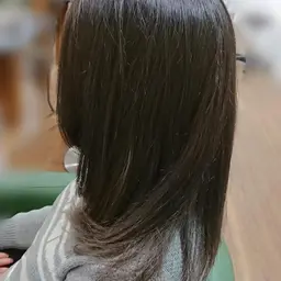 前髪カット＆目の前で調合するオーダーメイドカラー、暖色系もOK＆2stepトリートメント