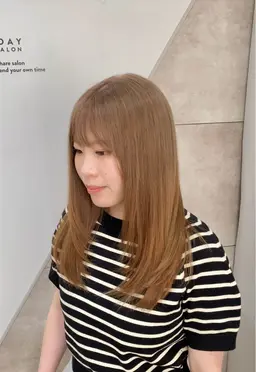 🤍ミルクティーにしたい方はこれ！✨1ブリーチダブルカラー+カット+高保湿トリートメント(中明度)🤍