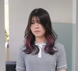 Ｗcolor 🍊＋treatment🫧［ケアブリーチ１回（インナーカラー）＋うる艶カラー＋髪質改善トリートメント］