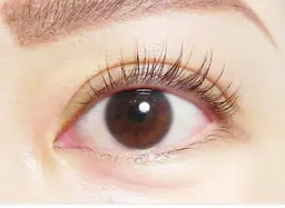 自然な仕上がり。日々のビューラーでの手間がはぶけて大人の仕上がりのまつ毛パーマです。3000円